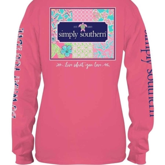 NWT! Long Sleeve Simply Southern Pink Shirt - Picture 3 of 8